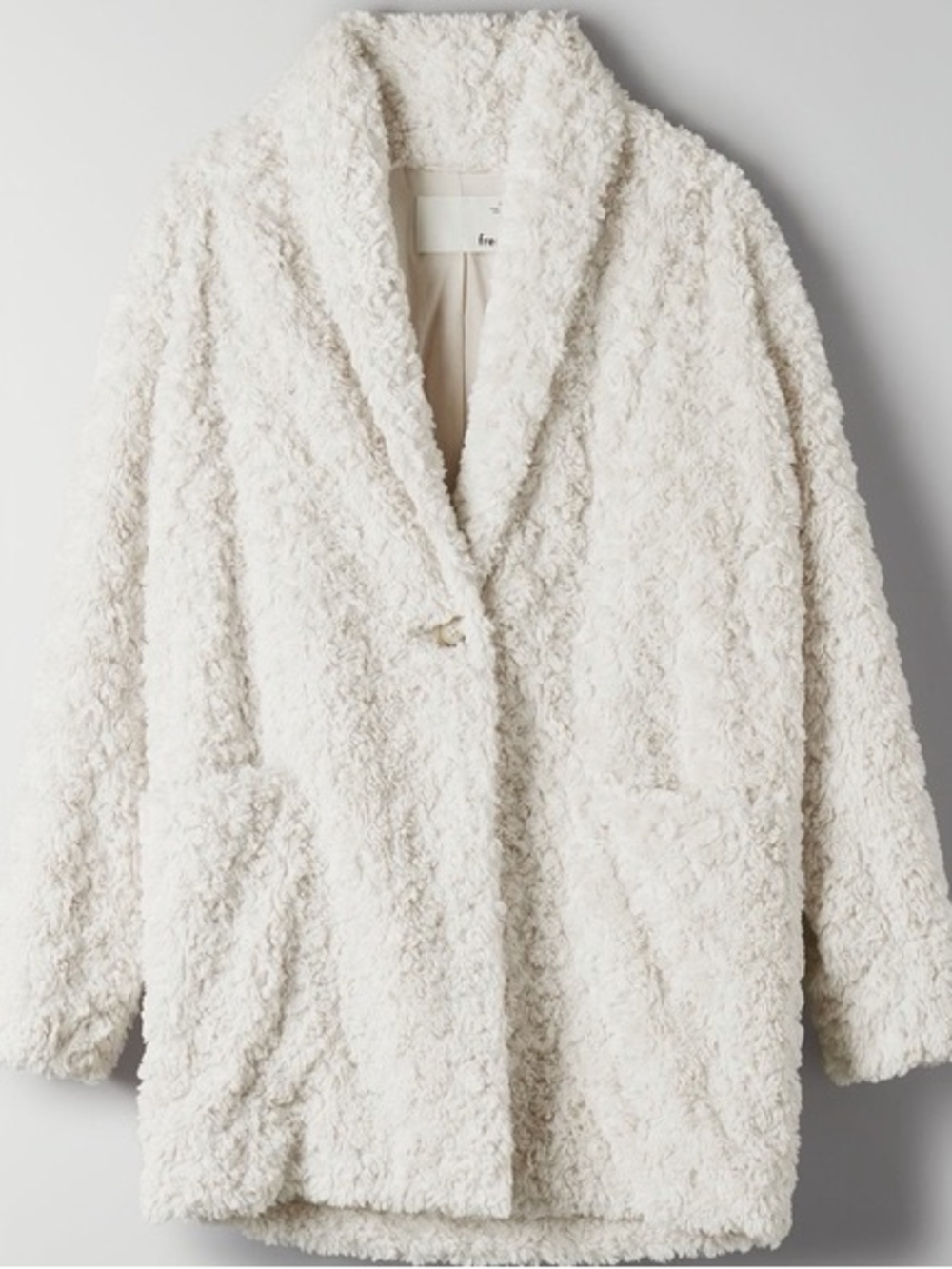 WILFRED Cream Teddy Faux-Sherpa Jacket